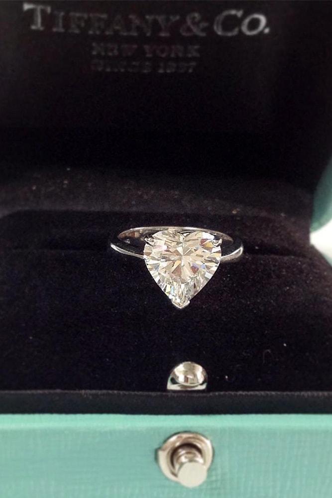 solitaire engagement rings white gold heart cut diamond solitaire engagement ring