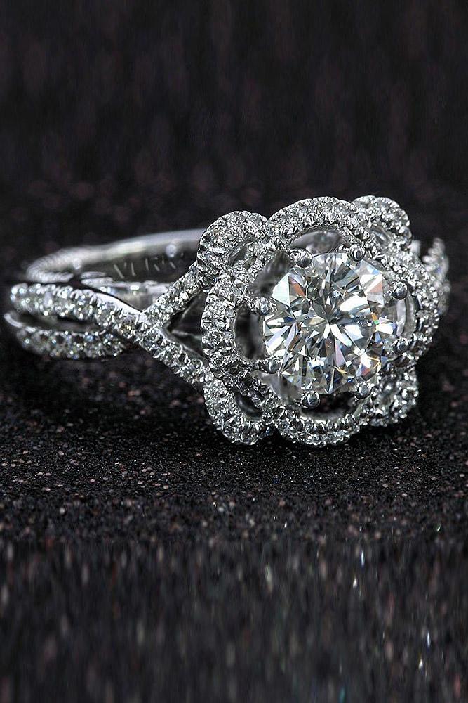 verragio engagement rings floral round diamond twist pave band