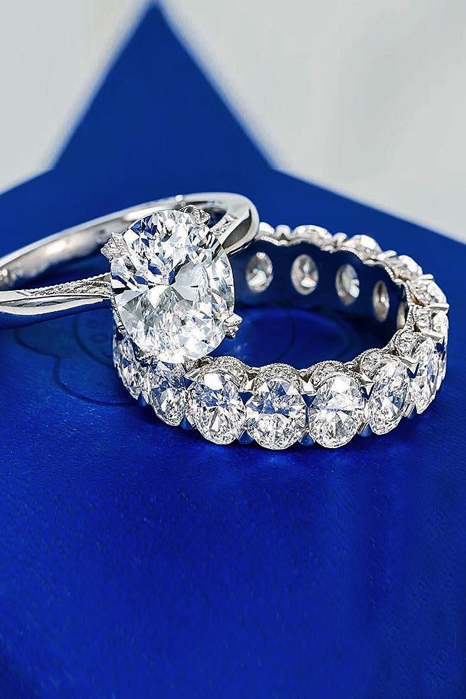 white gold engagement rings oval cut diamond set