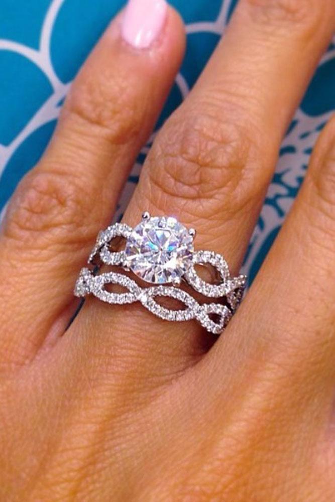 white gold engagement rings unique ring set round cut