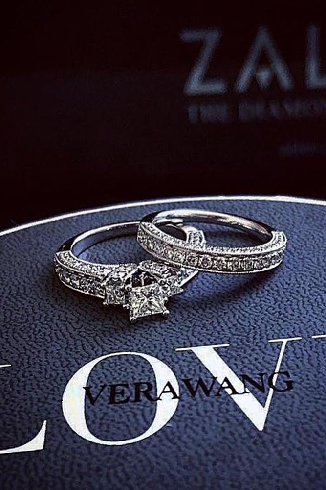 zales engagement rings princess cut solitaire wedding set vintage