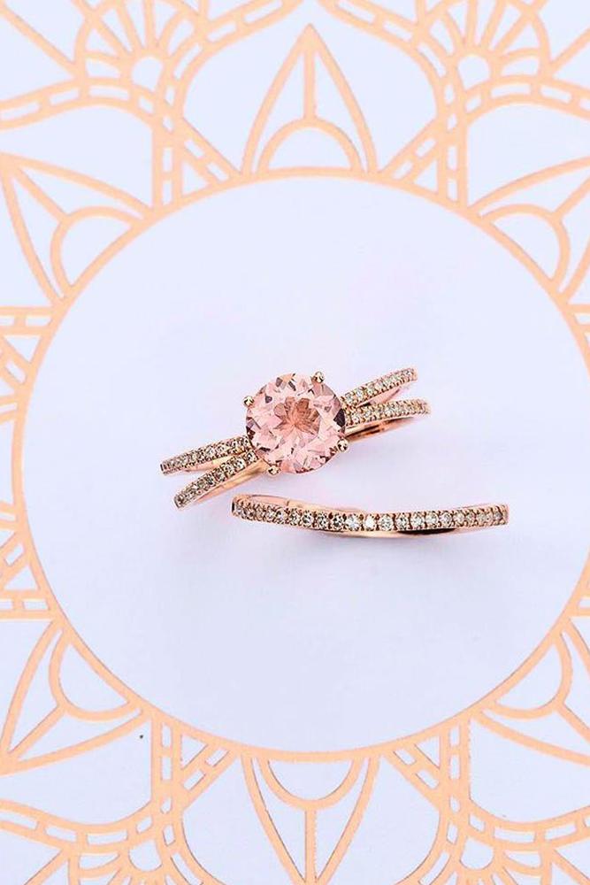 zales engagement rings round cut solitaire diamond rose gold set