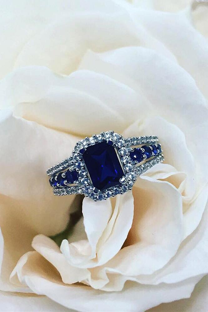 zales engagement rings sapphire emerald cut