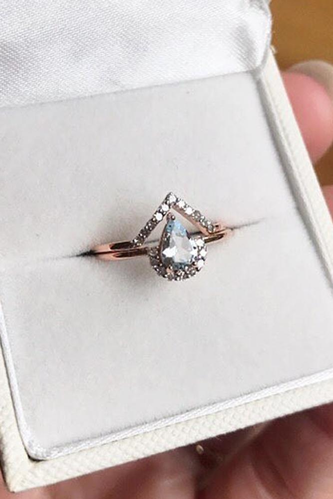 aquamarine engagement rings rose gold modern design aquamarine brilliant