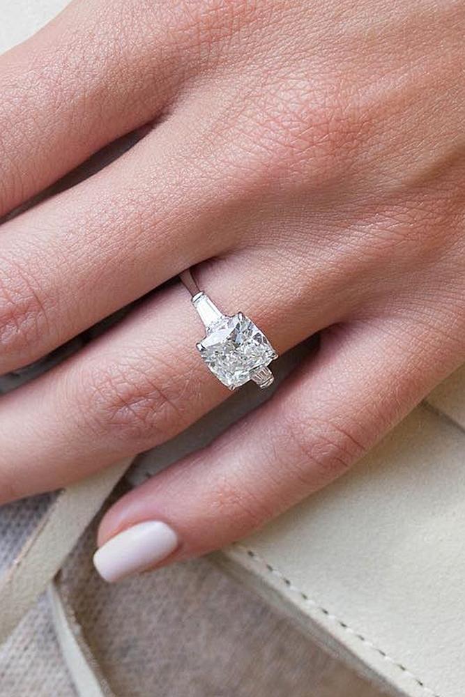 beautiful engagement rings cushion cut diamond white gold solitaire modern