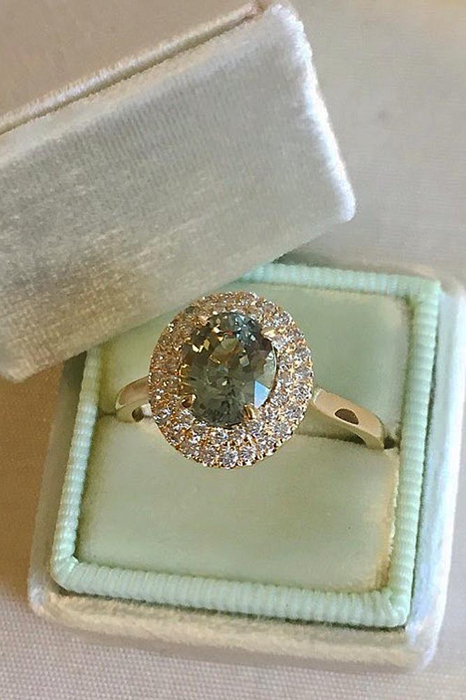 beautiful engagement rings double halo gold oval cut