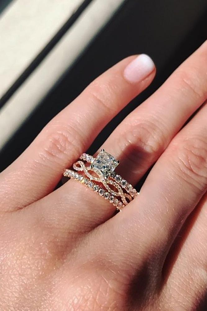 beautiful engagement rings princess cut wedding set gold solitaire
