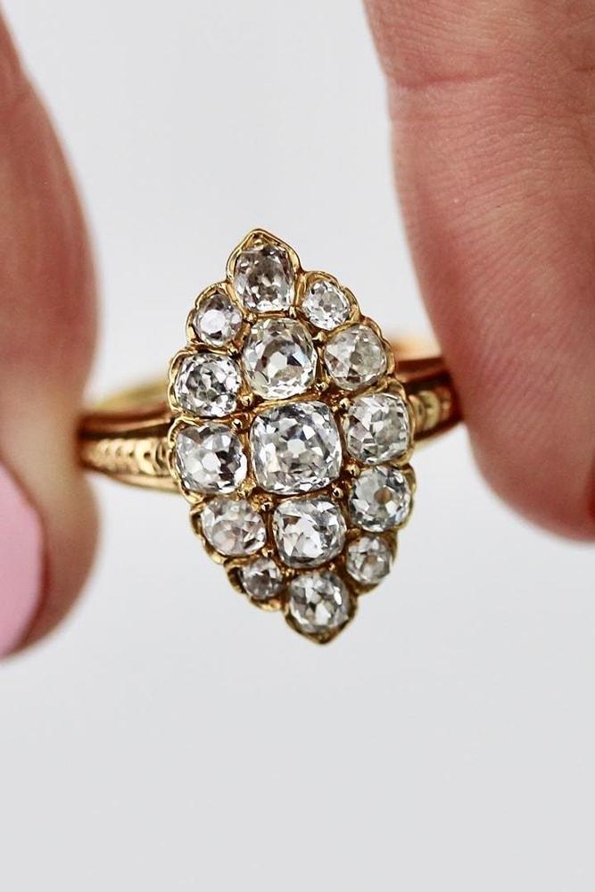 beautiful engagement rings yellow gold diamonds pave band classic