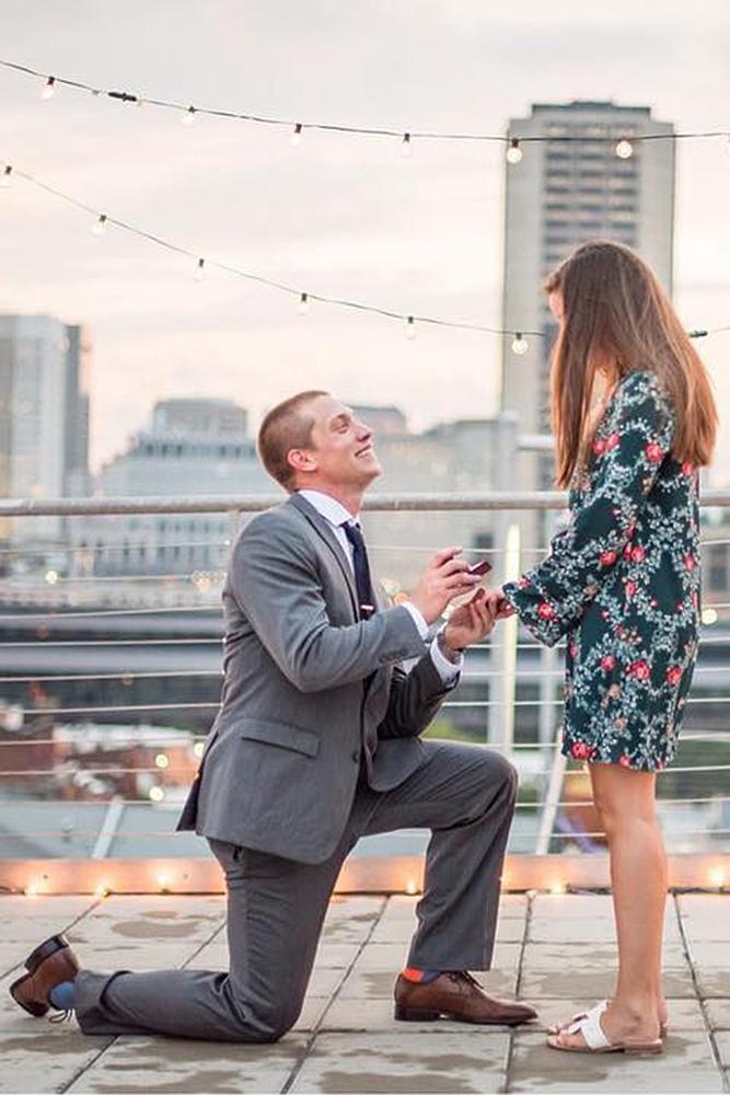 best proposal ideas couple proposal at the roof