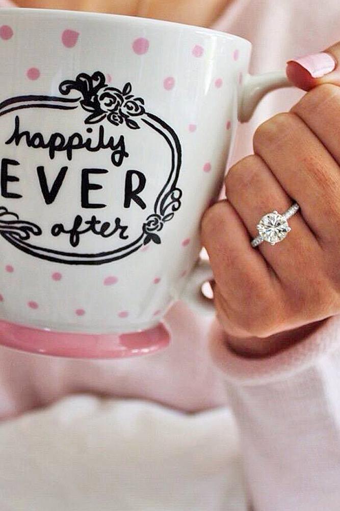 engagement pictures cup with lettering and diamond ring for engagement photo