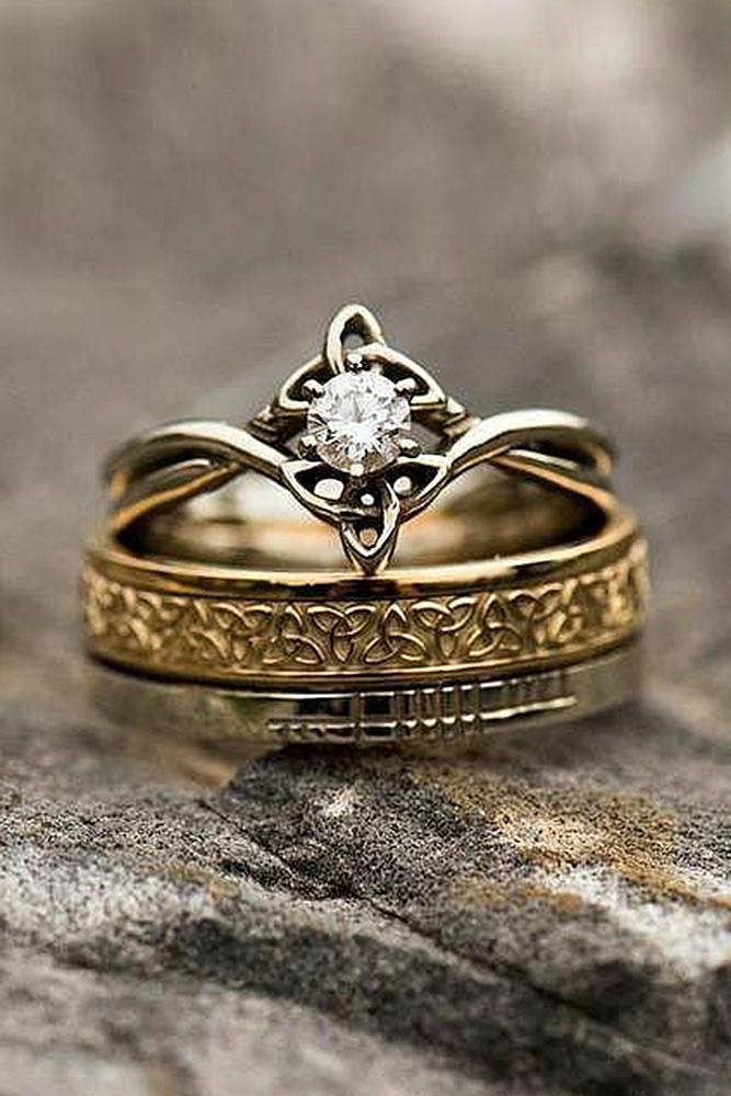 engagement rings styles wedding set gold gemstone round cut vintage
