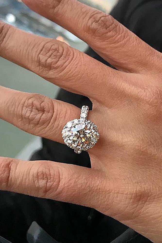 engagement rings styles white gold halo diamond