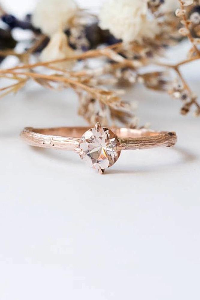 morganite engagement rings solitaire rose gold round