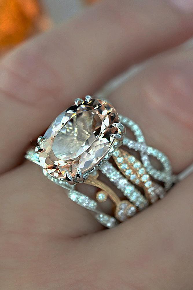 Morganite on sale stacking ring