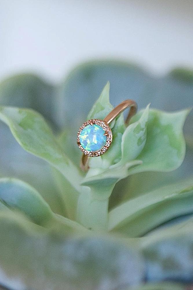 blue opal engagement ring