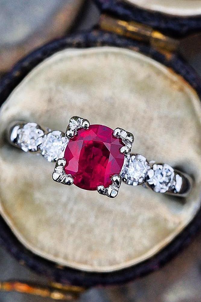 ruby engagement rings white gold round cut white gold modern unique