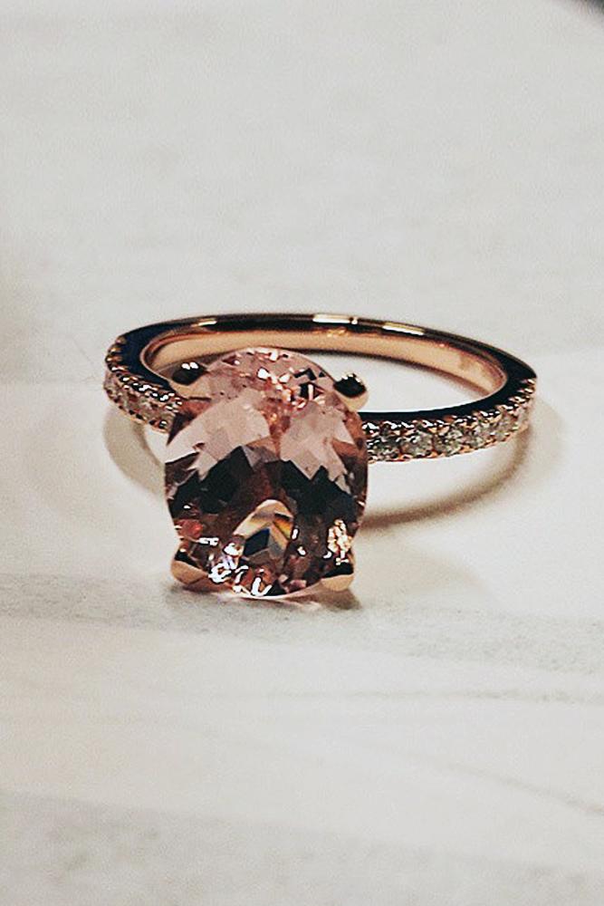 simple engagement rings oval cut rose gold morganite
