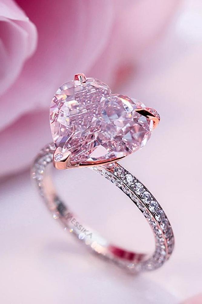simple engagement rings rose gold solitaire heart cut diamond amazing
