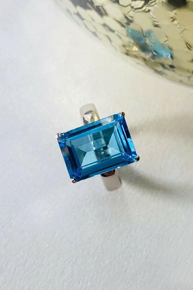 simple engagement rings sapphire emerald cut solitaire white gold