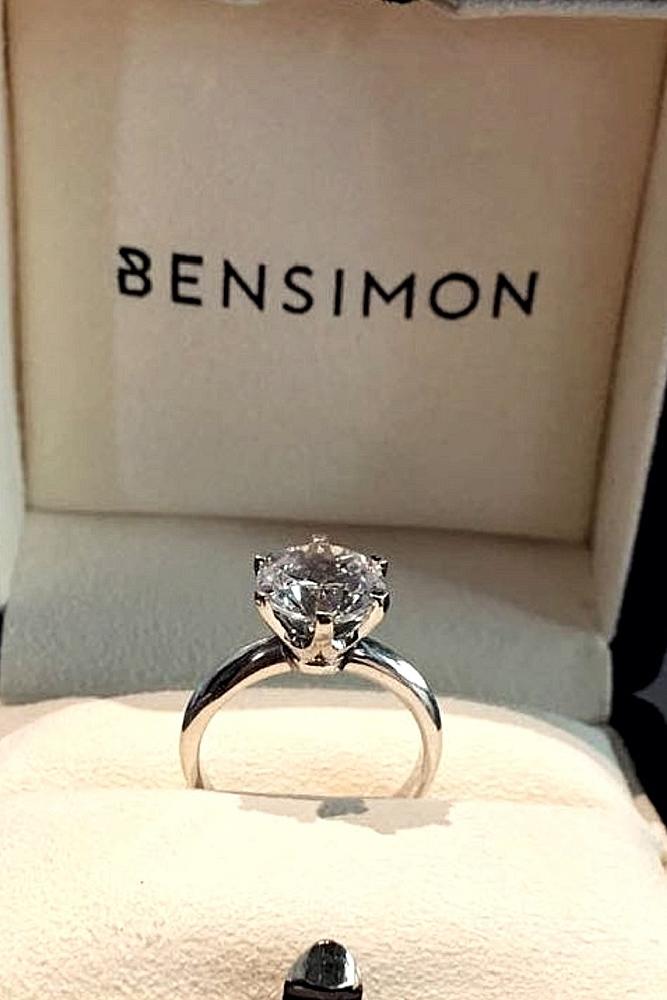 simple engagement rings solitaire rose gold diamond