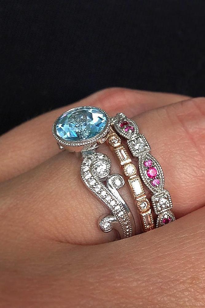 vintage wedding rings solitaire gemstone round cut