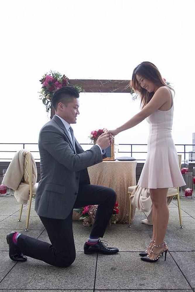 wedding proposal on the roof she amazed