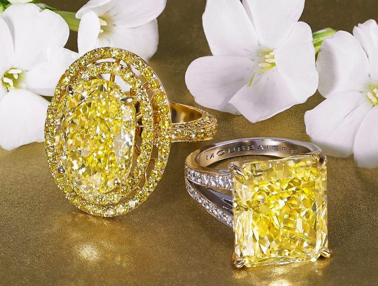 yellow diamond engagement rings gold oval princess cut