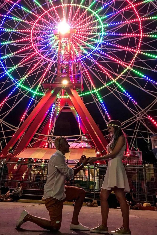 best proposals amazing proposal in luna park ferris wheel at night