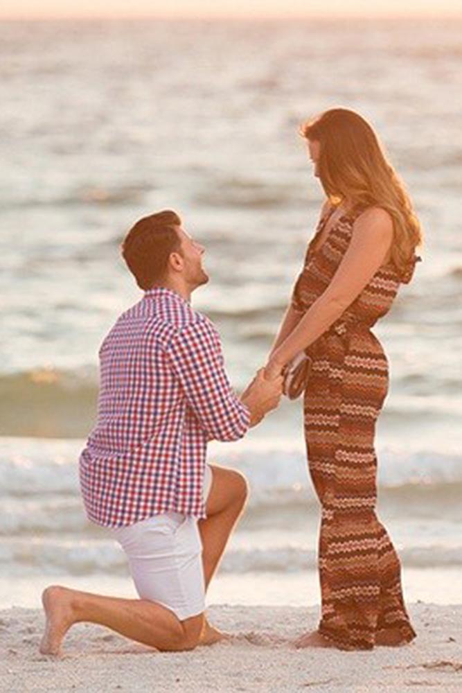 best proposals couple romantic proposal at the beach