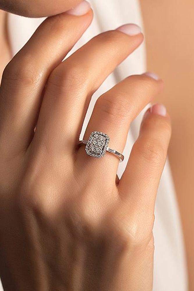 classic engagement rings unique diamond white gold halo