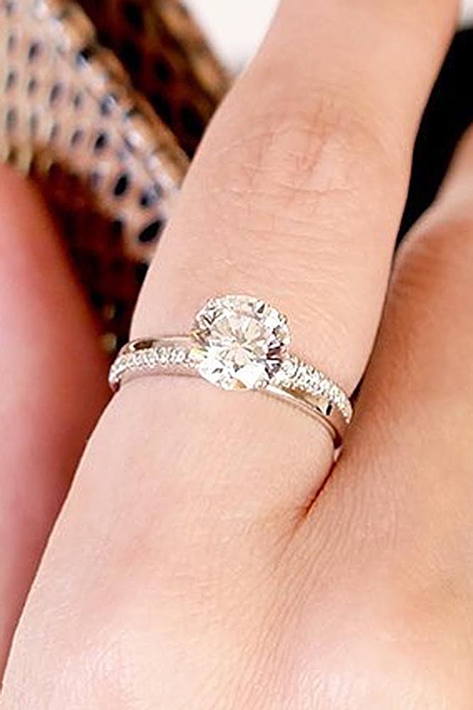 cubic zirconia engagement rings gold solitaire round cut