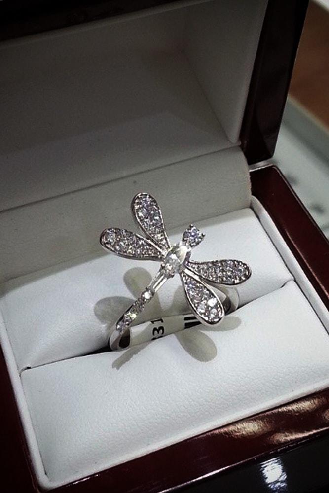 cubic zirconia engagement rings unique cubic zirconia rings white gold unique ring dragonfly simple pave band