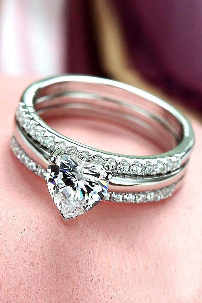 cubic zirconia engagement rings unique white gold pave band