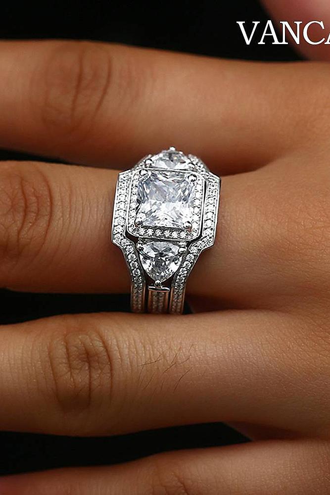 cubic zirconia engagement rings white gold halo modern