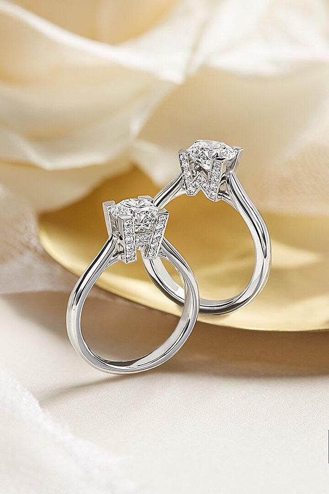 harry winston engagement rings solitaire round cut white gold diamond
