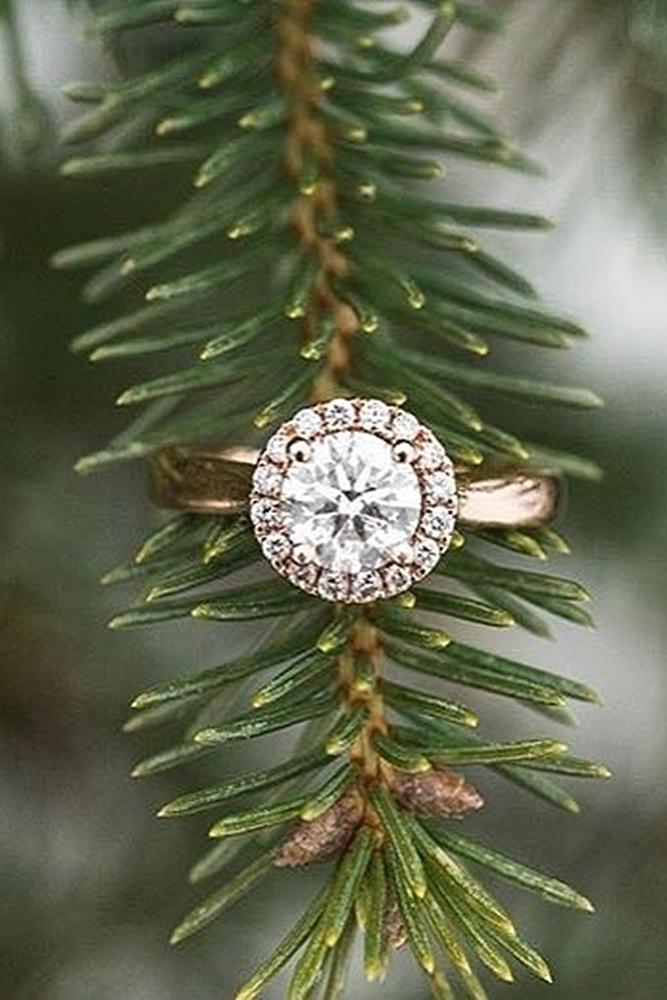 michael hill rose gold halo round cut