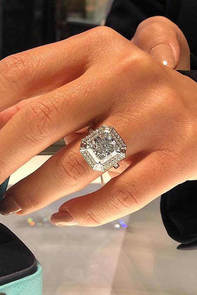 tiffany engagement rings emerald cut diamond modern white gold