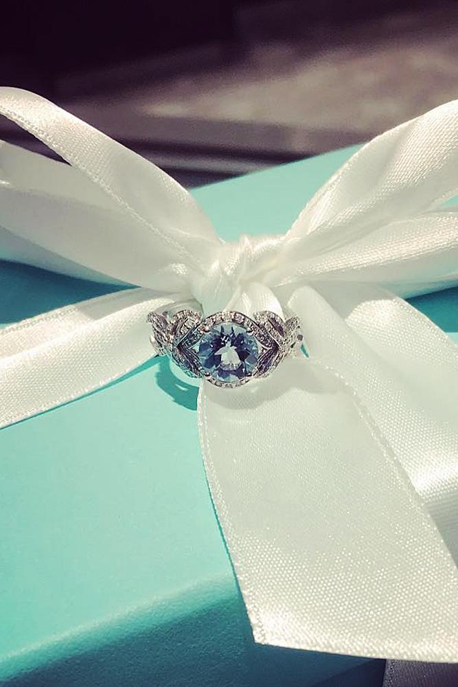tiffany engagement rings split pave band diamond round cut