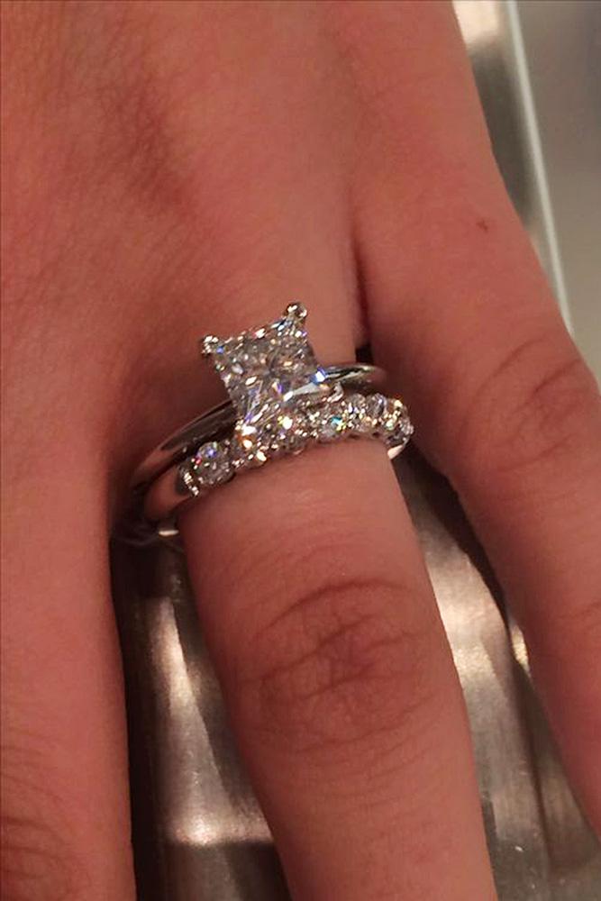 tiffany engagement rings wedding set princess cut solitaire
