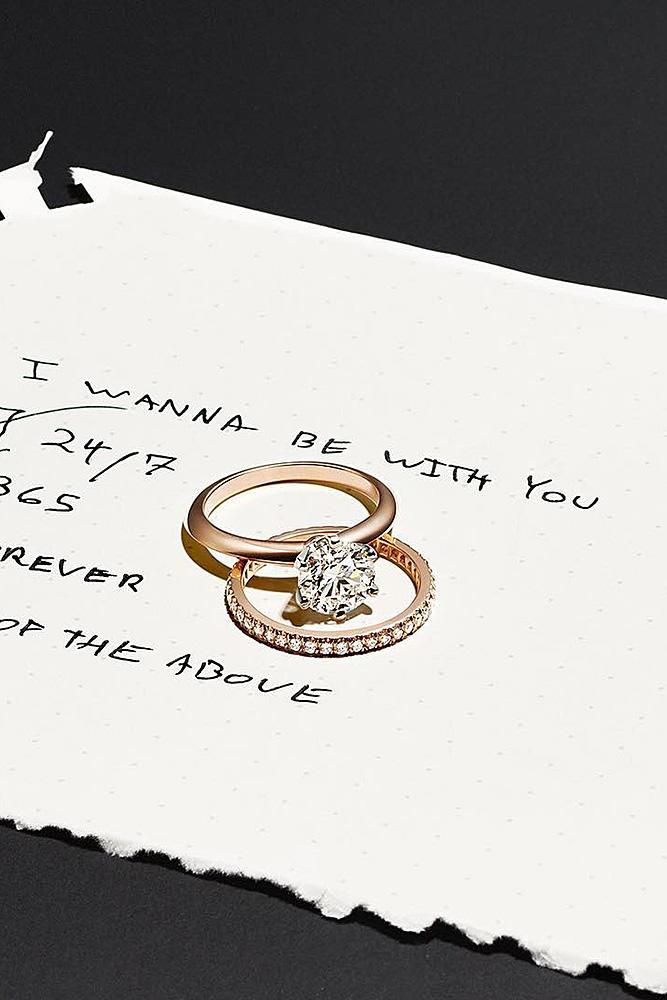 tiffany engagement rings wedding set round cut solitaire gold