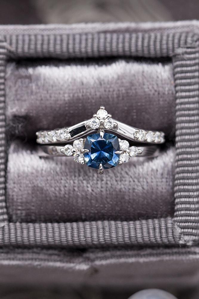 beautiful wedding ring sets unique white gold sapphire