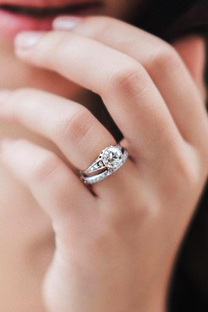 beautiful wedding ring sets white gold round cut diamond