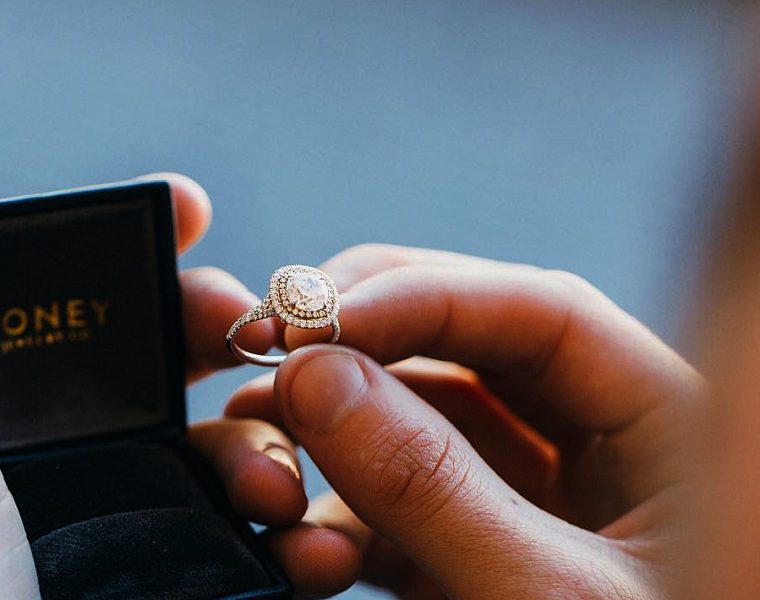 best rose gold engagement rings double halo diamond honeyjewelryco featured