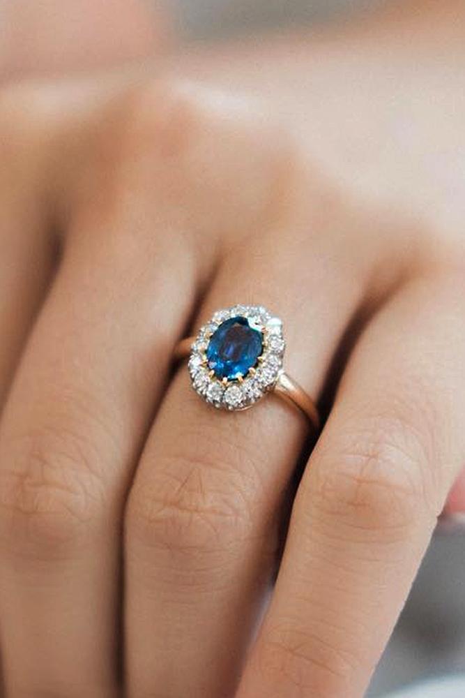 best rose gold engagement rings halo floral sapphire