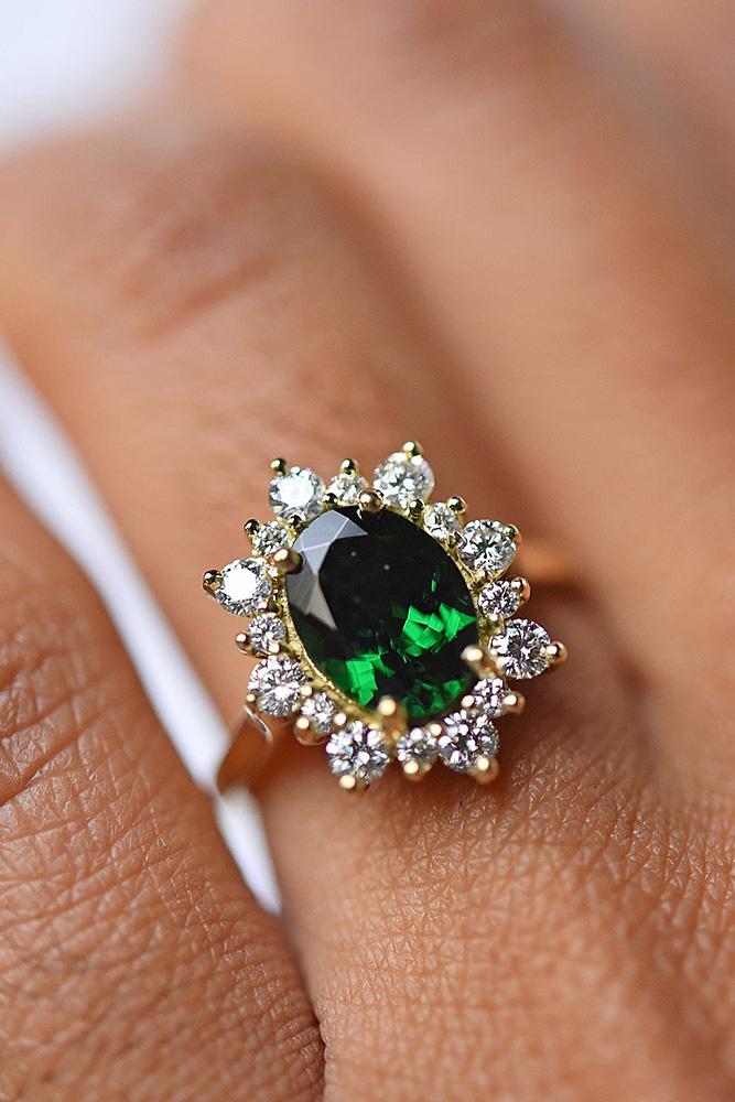 best rose gold engagement rings oval cut sapphire halo floral
