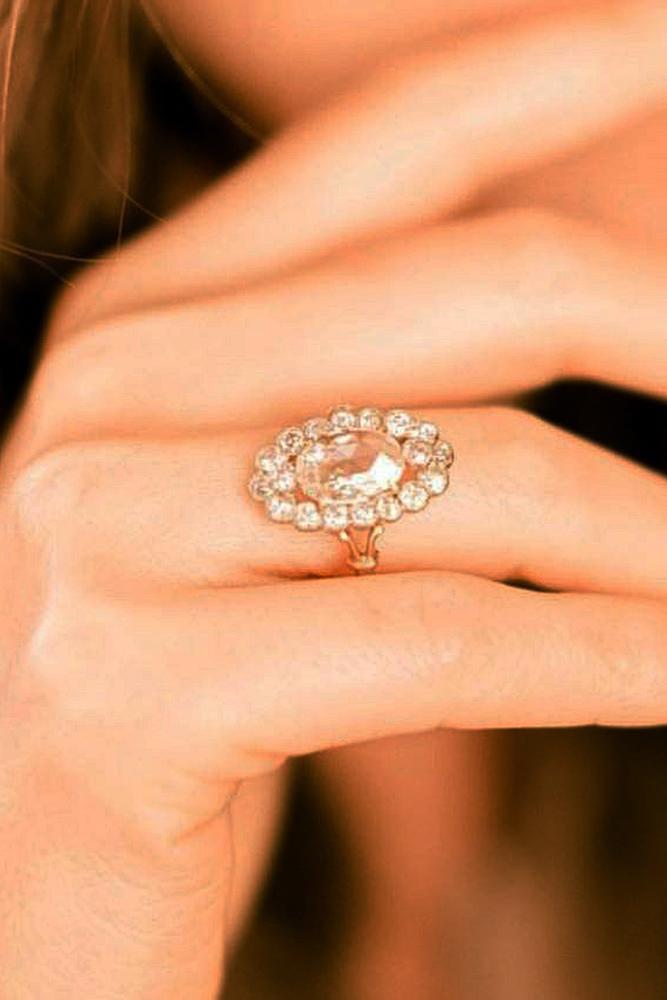 best rose gold engagement rings oval cut unique halo