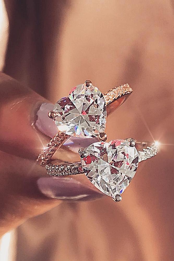 best rose gold engagement rings soliraire heart cut diamond classic brilliant