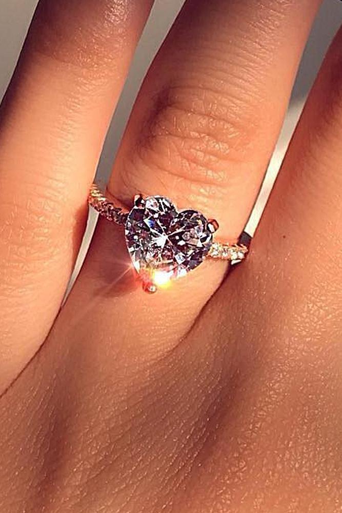 best rose gold engagement rings soliraire heart cut pink diamond classic