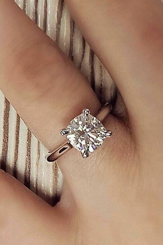 custom engagement rings cushion cut diamond rose gold solitaire