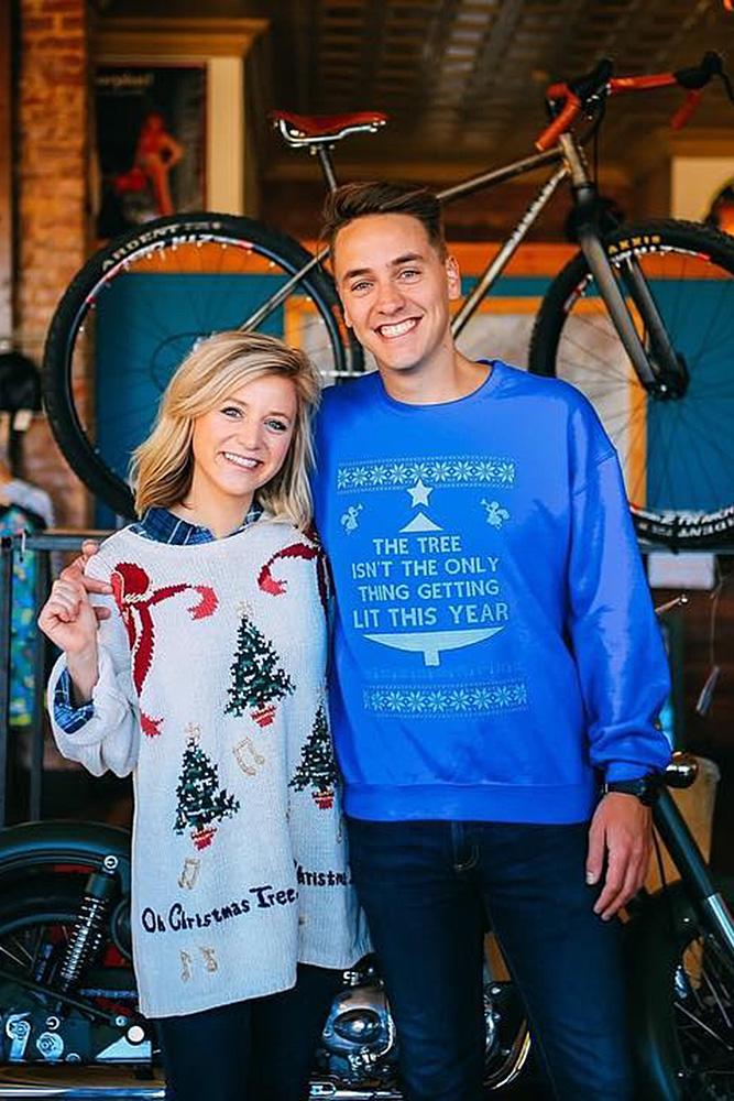 new year engagement photos couple engaged cute sweaters